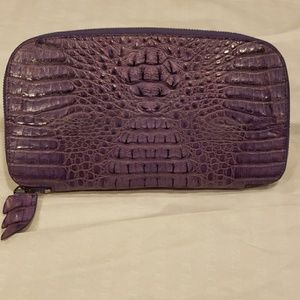 Handmade real CROC leather clutch